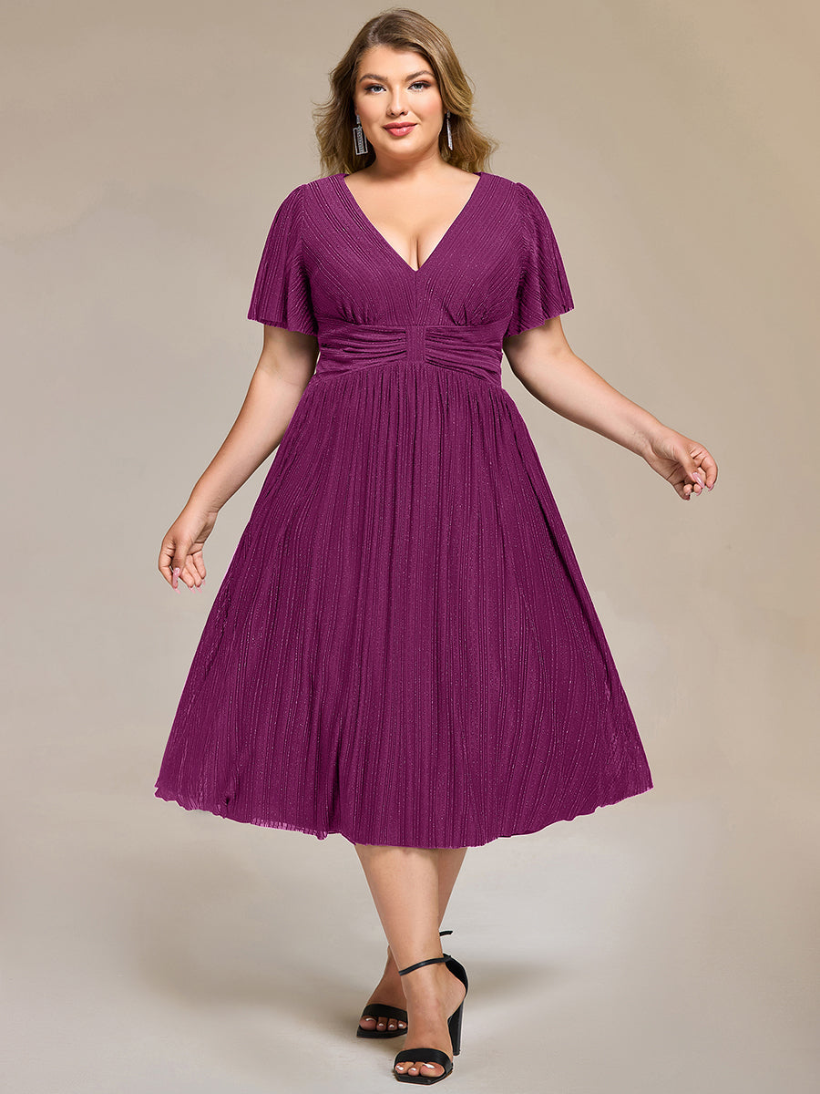 Plus Size Glitter Midi Evening Dress